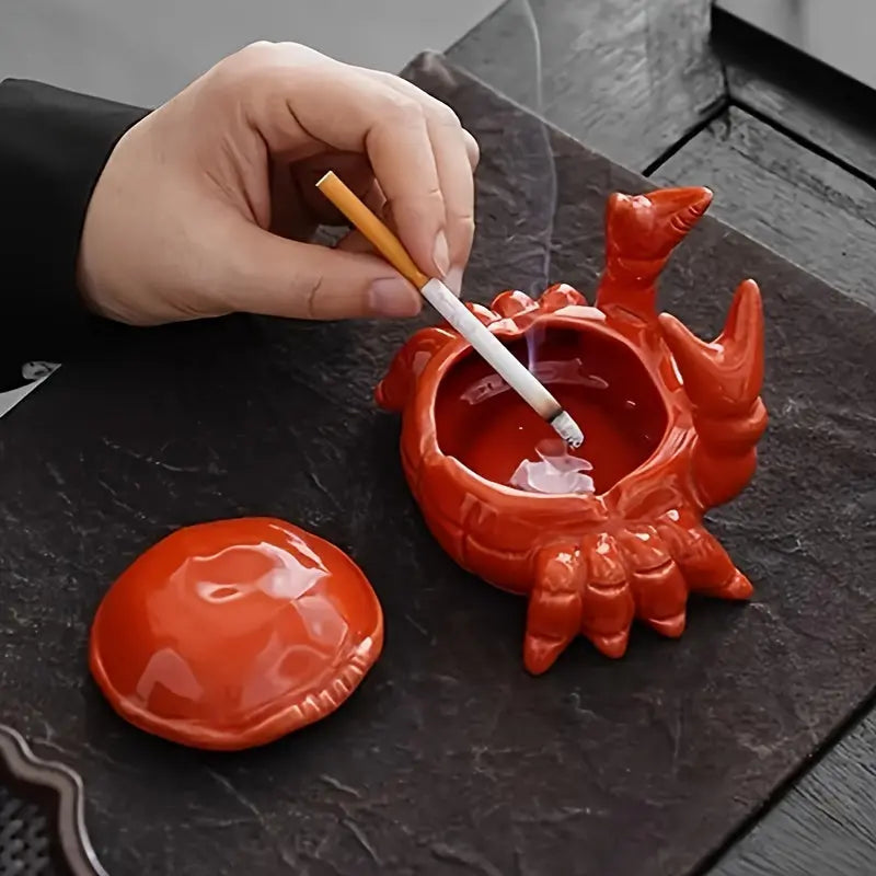 CrabbySmoke – Unique crab-shaped ashtray with lid
