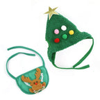 Christmas Pet Hat with Fluff and Golden Edge