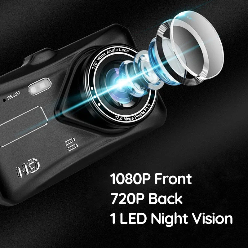 Wide Angle 1920x1080P FHD Dual Dash Cam