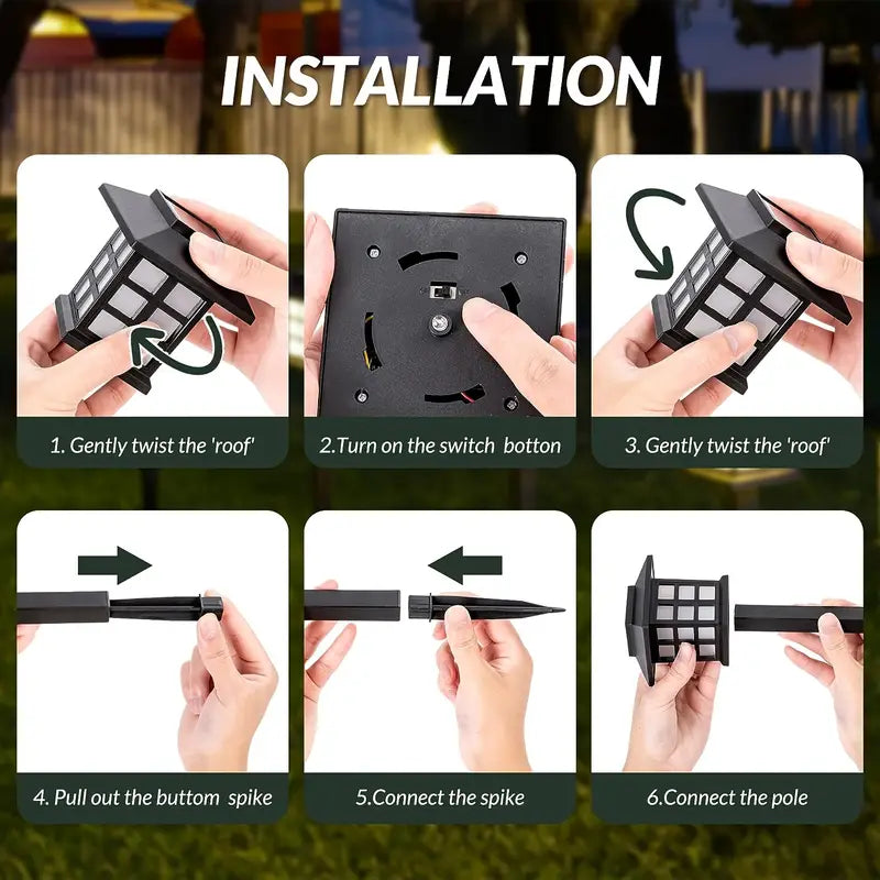 Solar Garden Lights in Lantern Style – Waterproof LED Path Lighting for Outdoor Areas