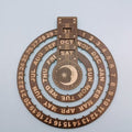 Wood Rotating Circular Perpetual Calendar