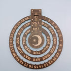 Wood Rotating Circular Perpetual Calendar