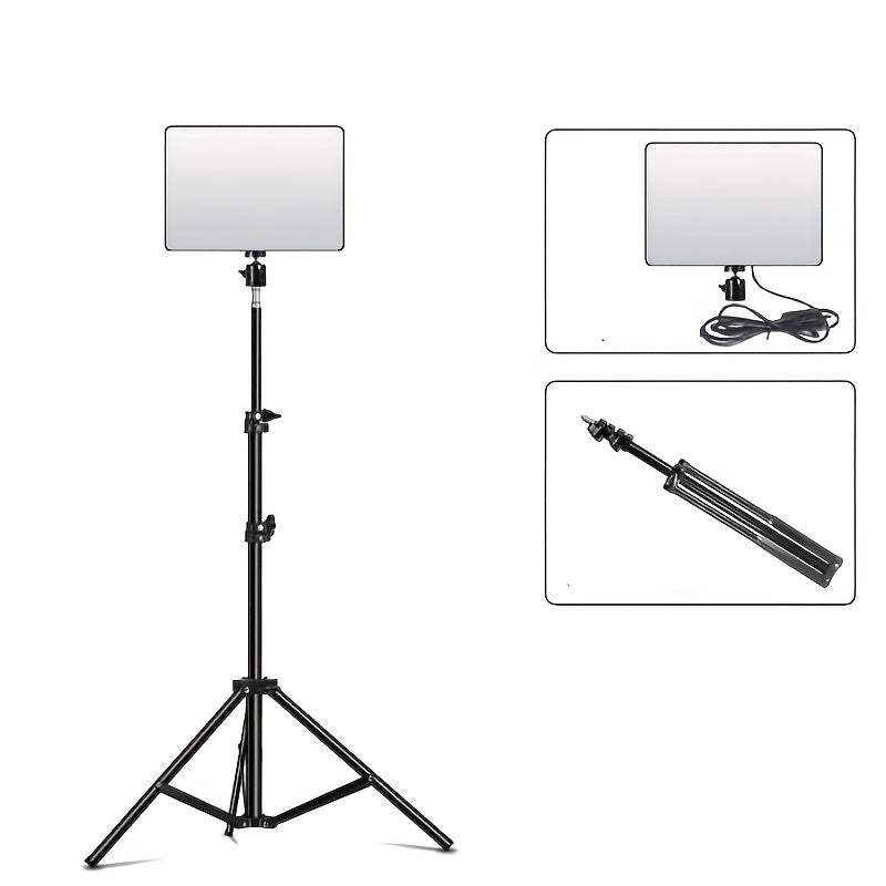 Adjustable LED Lamp Stand for Photography and Video – 1.1m Height, Sturdy Aluminum Stand with Lamp