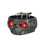 Halloween Candy Bowl – Motion Sensor Pumpkin Bowl with Skeleton Hand and Red Light Effects
