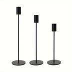 ElegantGleam | 3-piece metal candle holder set for the table