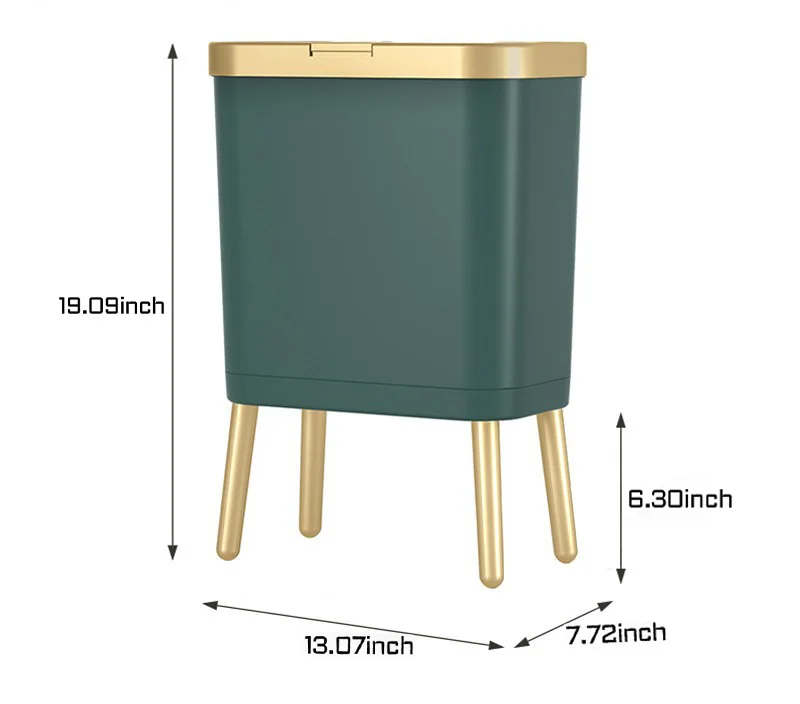 GoldenSlim Modern Trash Can with Lid