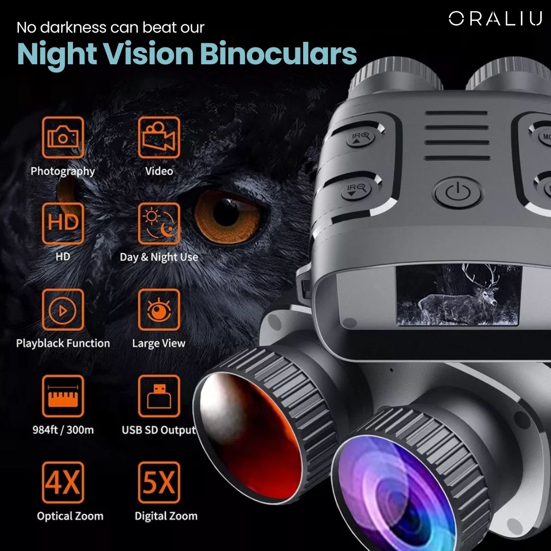 Digital Night Vision Binoculars – 5x Zoom, Infrared, HD Quality