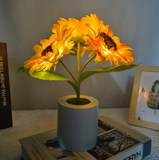 Sunflower Lamp Artificial Sunflower in Pot with LED Lights for Valentine's Day, Mother's Day and Birthday Gifts