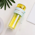 Double-walled glass bottle with tea strainer and infuser