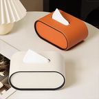 Tissue box - Oval Elegance - Leather design - Functional & Stylish