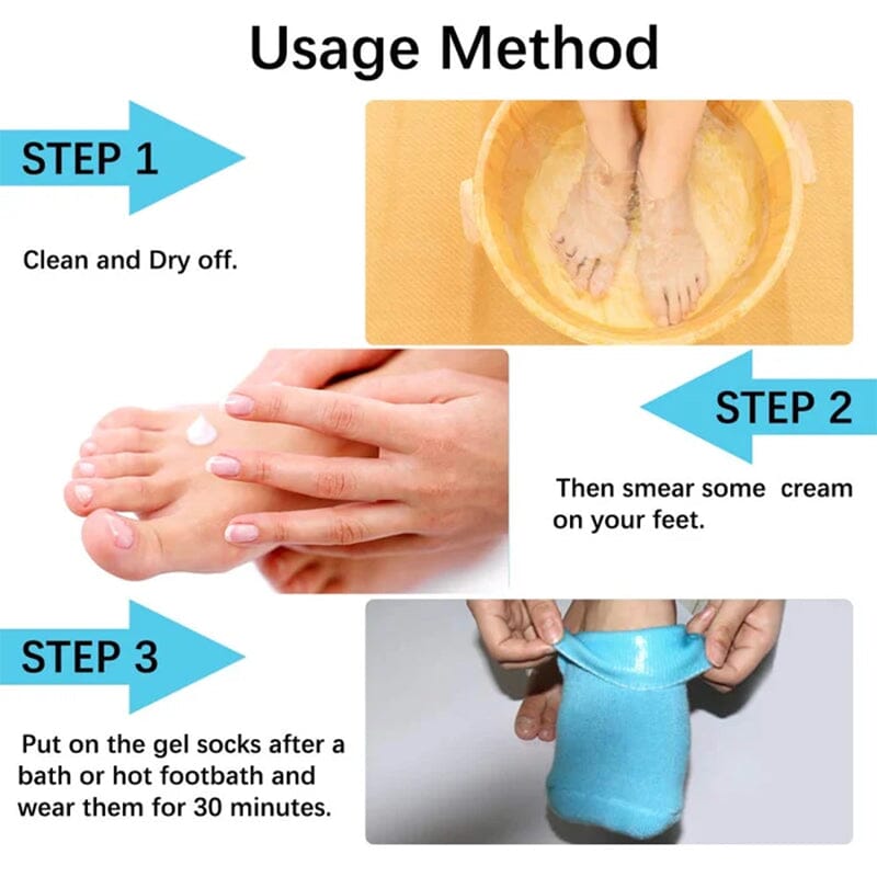 Moisturizing socks with gel lining