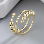 Distribute Your Fear Circle Beads Fidget Ring