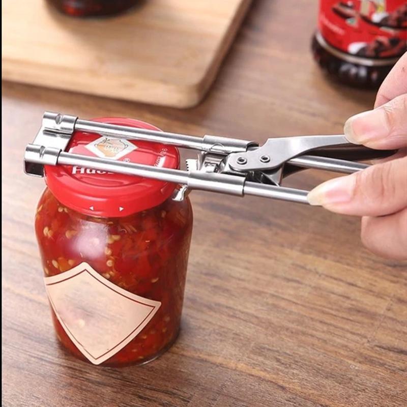 Adjustable multifunctional can opener made of stainless steel