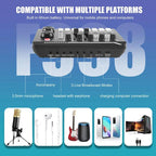 Live sound card with DJ mixer effects & voice changer