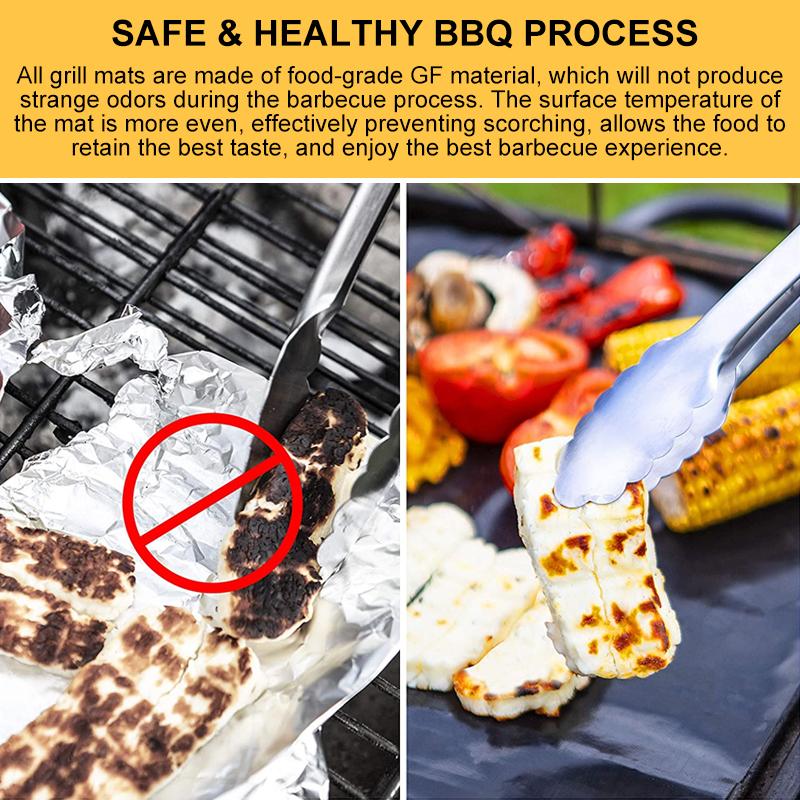 Non-stick BBQ grill mats with cutting box