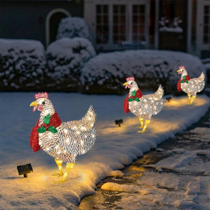 Bright Chicken with Scarf Christmas Decoration