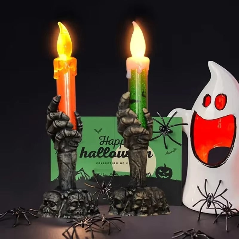 SpookHand LED Skeleton Hand Candle Halloween Decoration