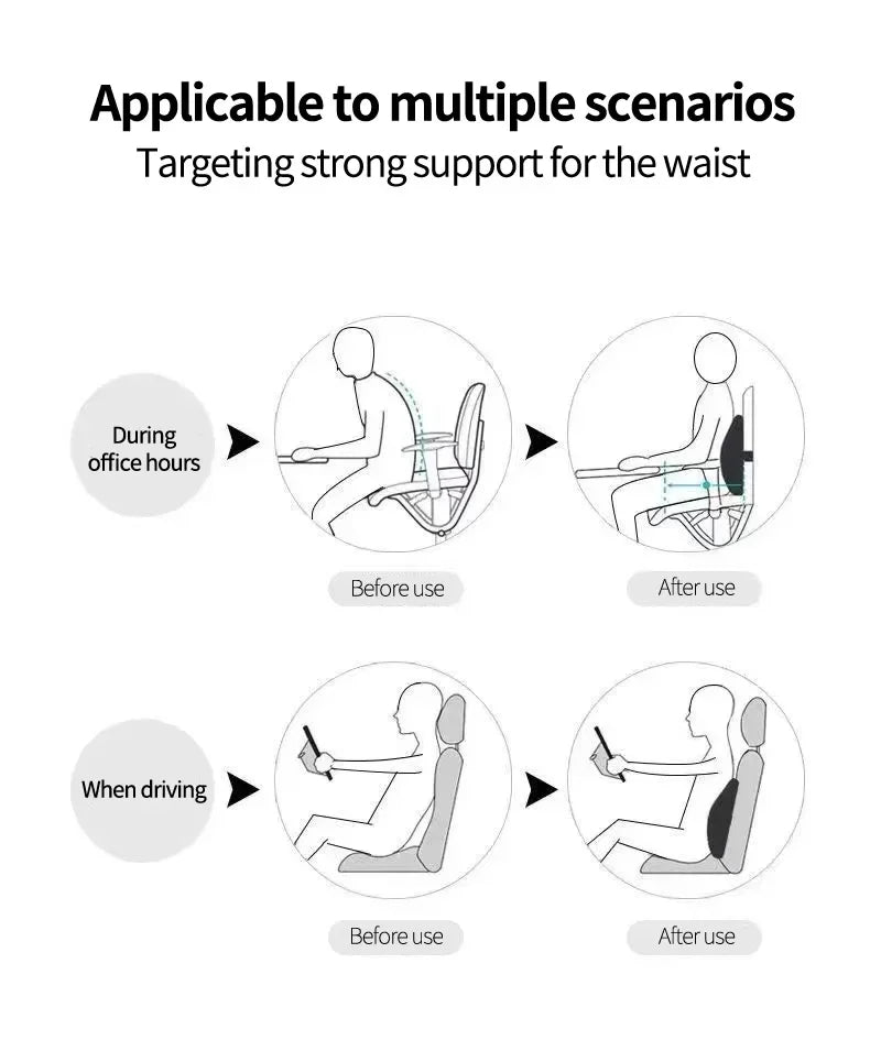 Ergonomic Memory Foam Lumbar Support Pillow
