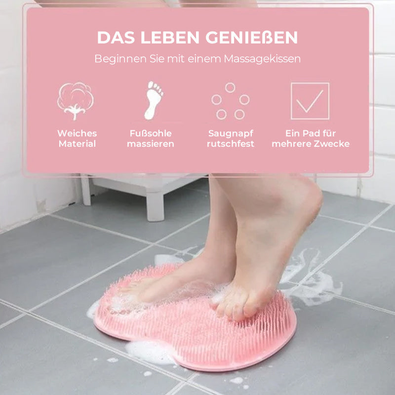 Foot and back scrubber for the shower, massage pad