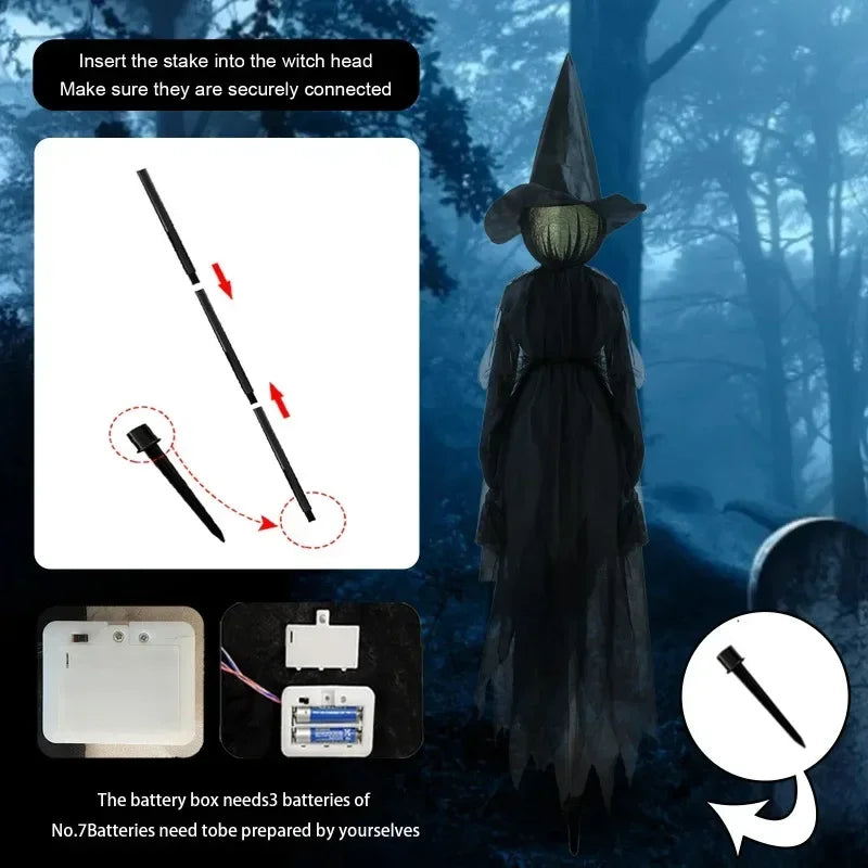 Glowing Hand-Holding Halloween Witch Decor