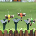 Solar-powered dancing hummingbird and butterfly