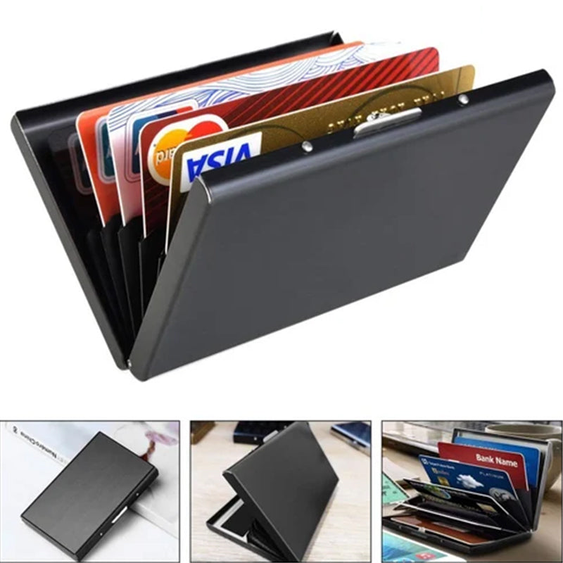 Ultral thin card case with theft and demagnetization protection