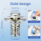 2-in-1 Bathroom Pop-Up Sink Stopper