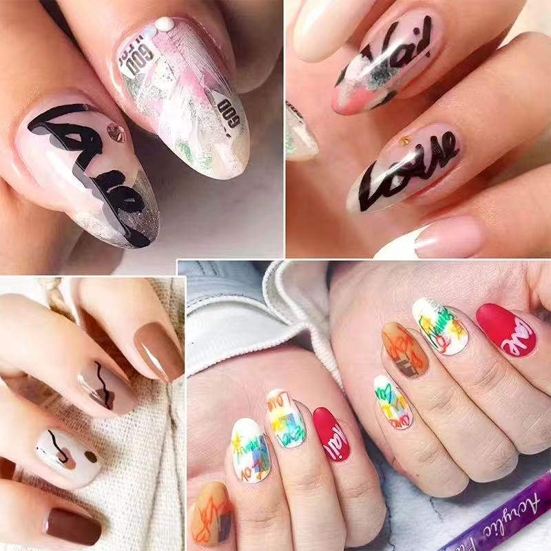12-color ultra-thin curved nail pencil