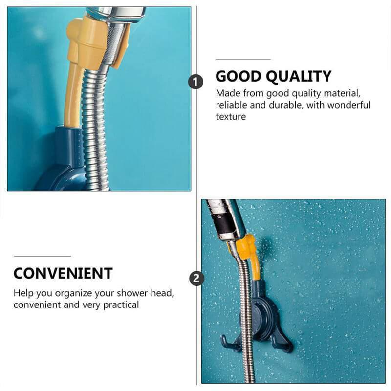Shower shelf with hooks