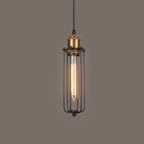 Industrial Pendant Light in Retro Design – Vintage Hanging Lamp with Metal Grid