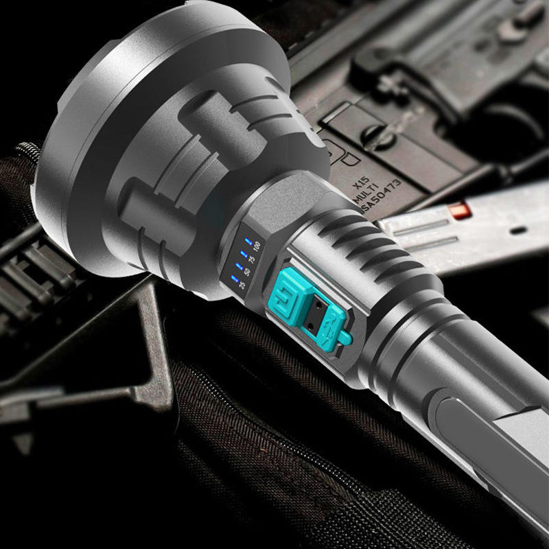 90000LM LED flashlight – Tactical searchlight with USB charging and super bright lighting