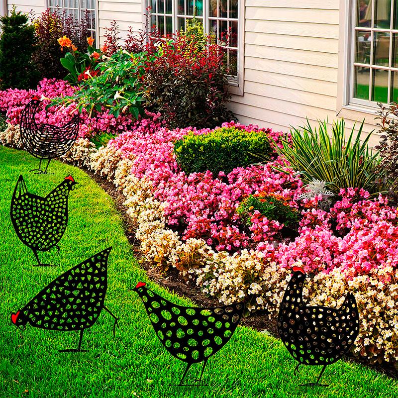 Simulated Chicken Ornament for the Garden