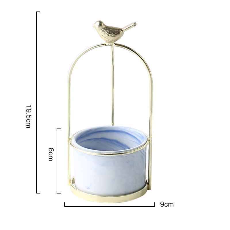 Flower plant pots with bird design for stylish decoration