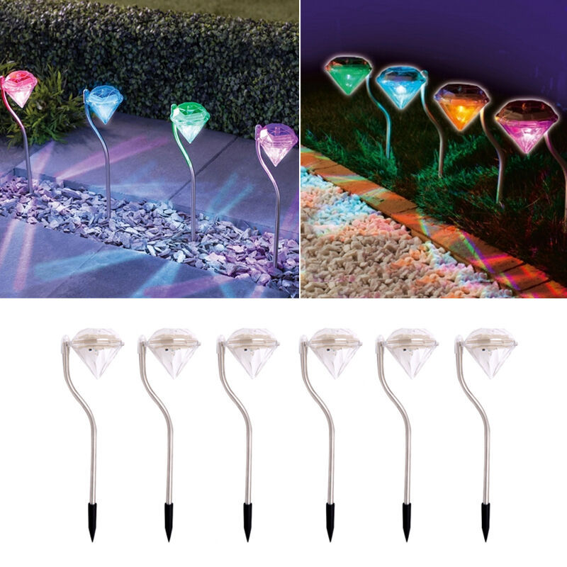 Solar Garden Light in Diamond Shape – LED Lamps for Outdoor Decoration and Lighting