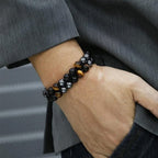 Double-layered gemstone bracelet