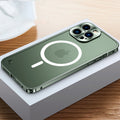 Magnetic phone case for iPhone with metal frame