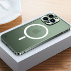 Magnetic phone case for iPhone with metal frame