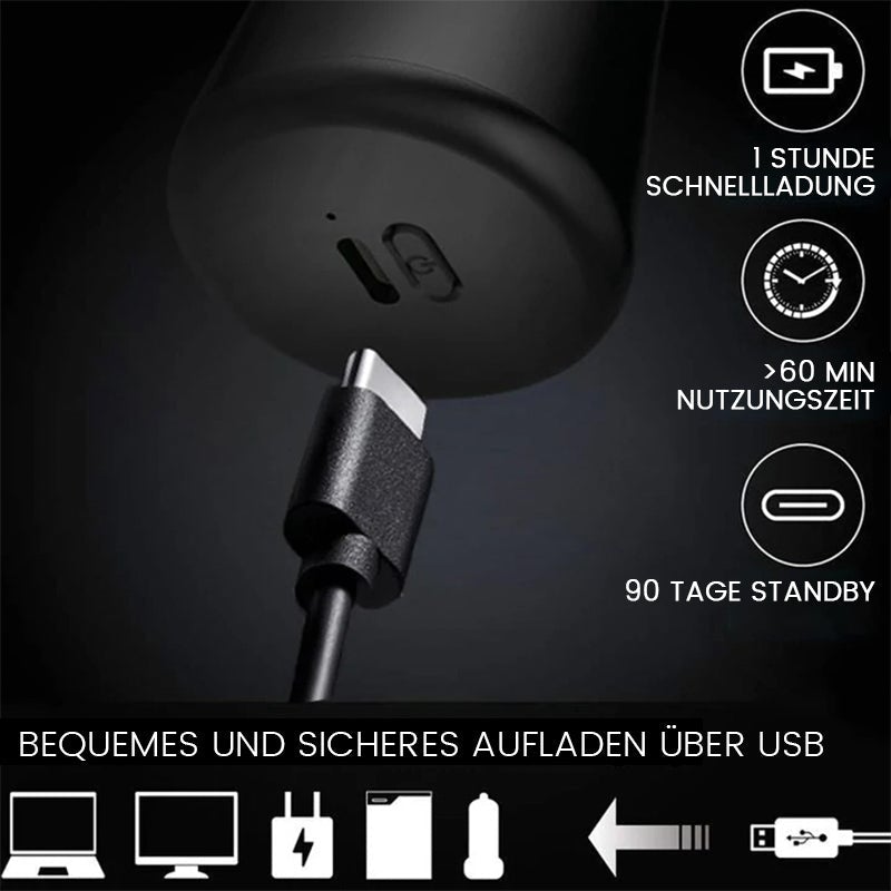 Washable electric shaver in pocket format