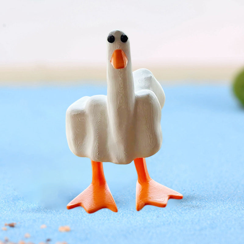 Duck ornament in the shape of the middle finger