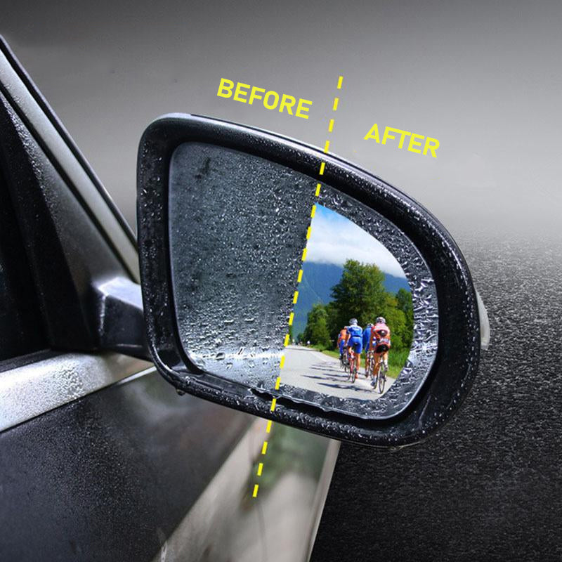 Rainproof film for car mirrors