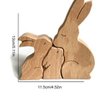 Cute Animal Family Ornament, Wooden Puzzle Figurine - 🎁Love Gift