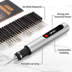 DIY Engraving Pen for Artists, Rechargeable Precision Tool for 50+ Surfaces with 30 Bits and Mastery Guide