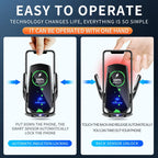 2-in-1 Wireless Car Charger & Phone Holder Automatic Clamping - Fast Charging Secure Universal Compatibility Adjustable & Practical