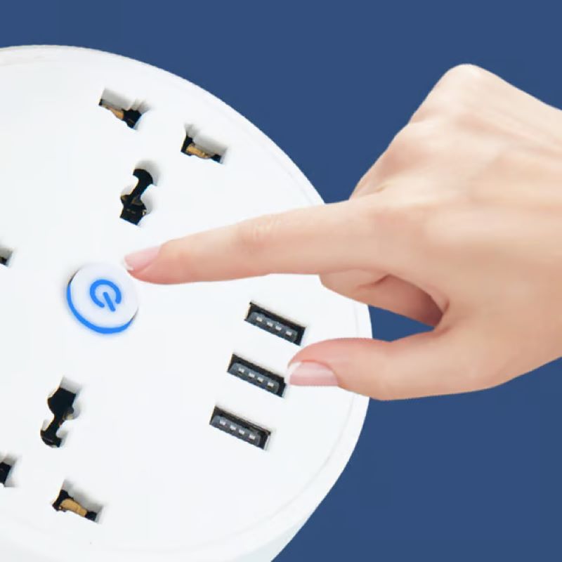 Universal storage round power strip