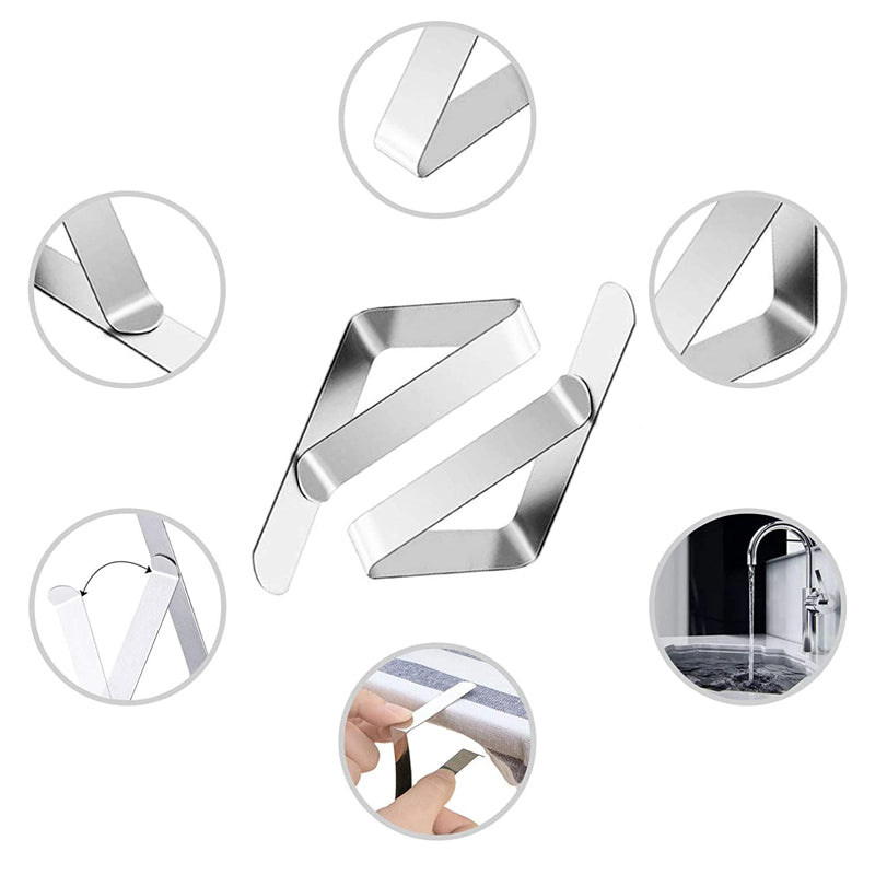Stainless Steel Tablecloth Clips (Set of 4)
