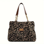 Ladies Handbag Leopard Print One Size Faux Leather