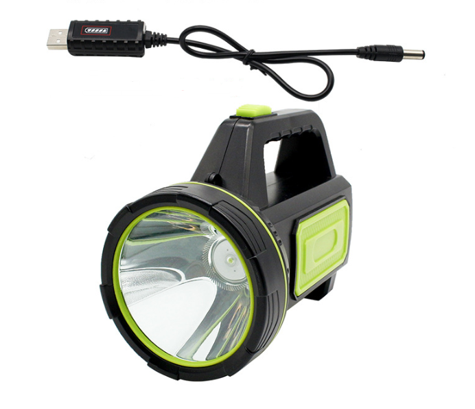LED flashlight with side spotlight – Portable work light for camping and emergencies