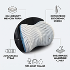 Lumbar Support Pillow CoreComfort – Orthopedic Memory Foam Back Cushion for Healthy Posture