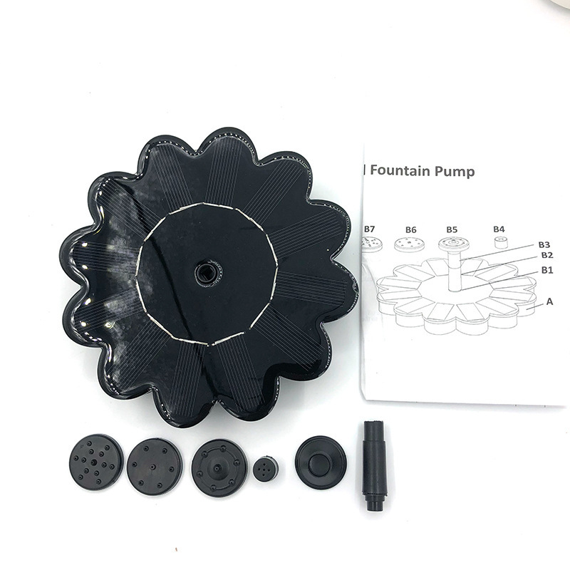 Solar-powered fountain for the garden – Flower design water feature for ponds and pools