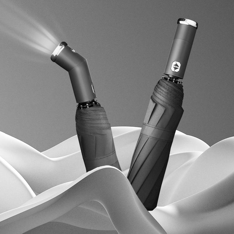 Windproof parasol and umbrella with LED